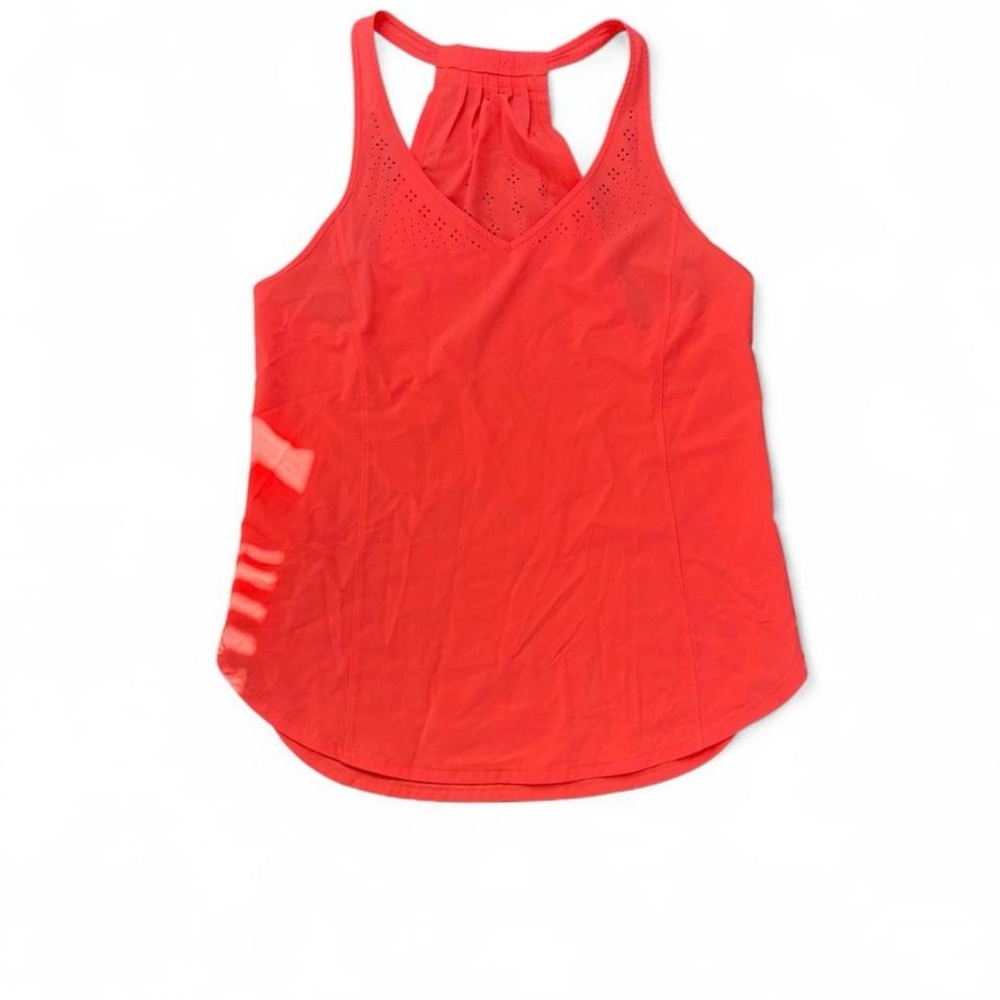 Lululemon Athletica Light Flare Vibrant Neon Orange Laser Cut Tank Top